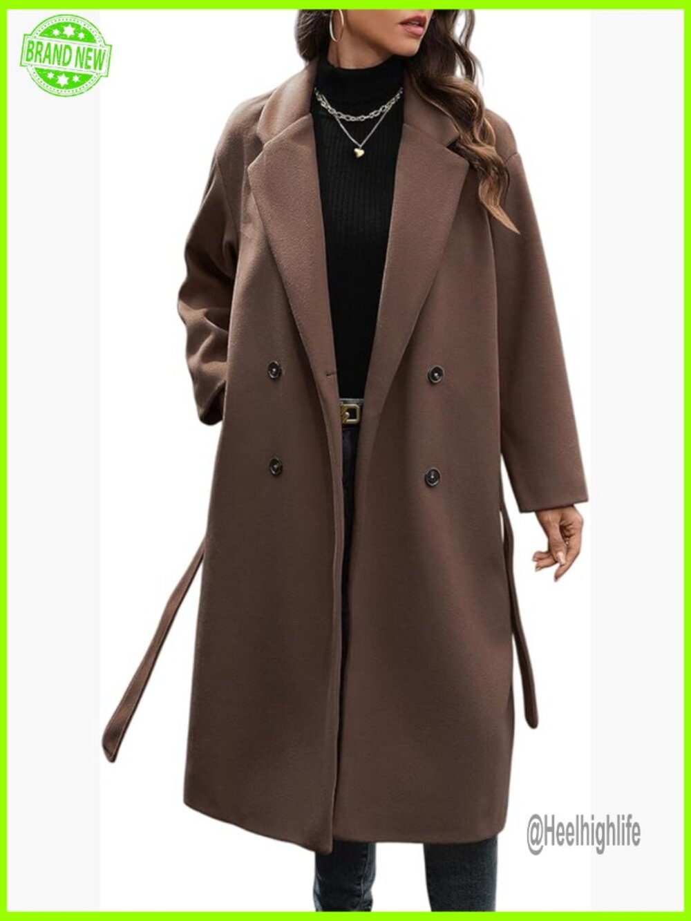 Double Breasted Wool Coat Long Oversized Overcoat